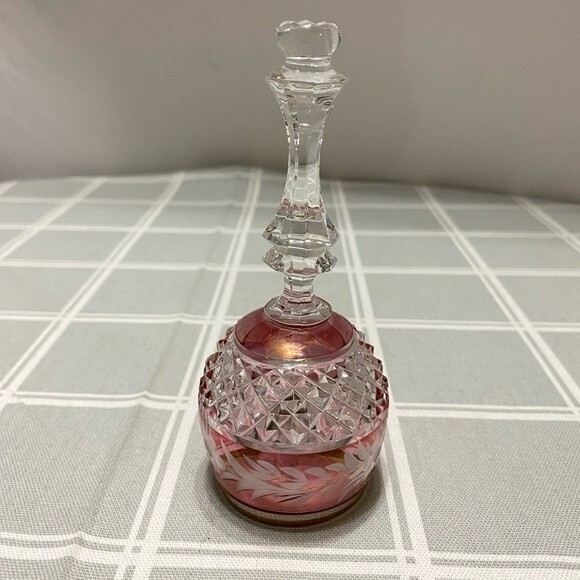 Vintage Collectible Bell Marchioness by Ebeling & Reuss Clear Ruby Gold Rim - Picture 1 of 10